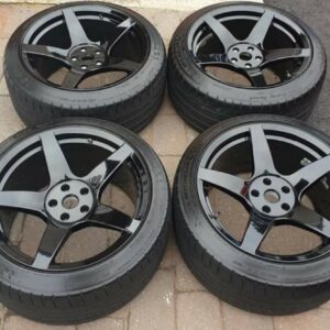 Project 6GR Gloss Black 5 spoke wheels