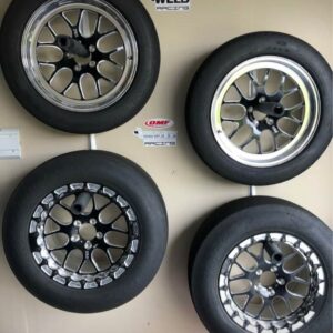 Weld mustang drag setup. 18x5 weld s77 (5x4.5) w/ Mickey Thompson sportsman tires