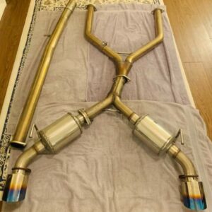 2017-2021 INFINITI Q60 stillen 3.0T CAT-BACK EXHAUST SYSTEM with BURNT TIPS.