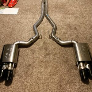 Ford Mustang Borla ATAK catback exhaust with black tips