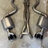 S550 Mustang Corsa sports exhaust system with black quads tips and Double X-pipe