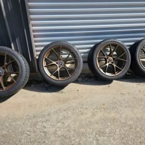 Project 6gr ten wheels in satin bronze, wrapped in Nitto NT555 G2 tires